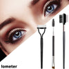 lometer 3Pcs Duo Eyebrow Brush and Spoolie & Eyelash Comb Curlers & Steel Brow Brush Comb Makeup Grooming Tool